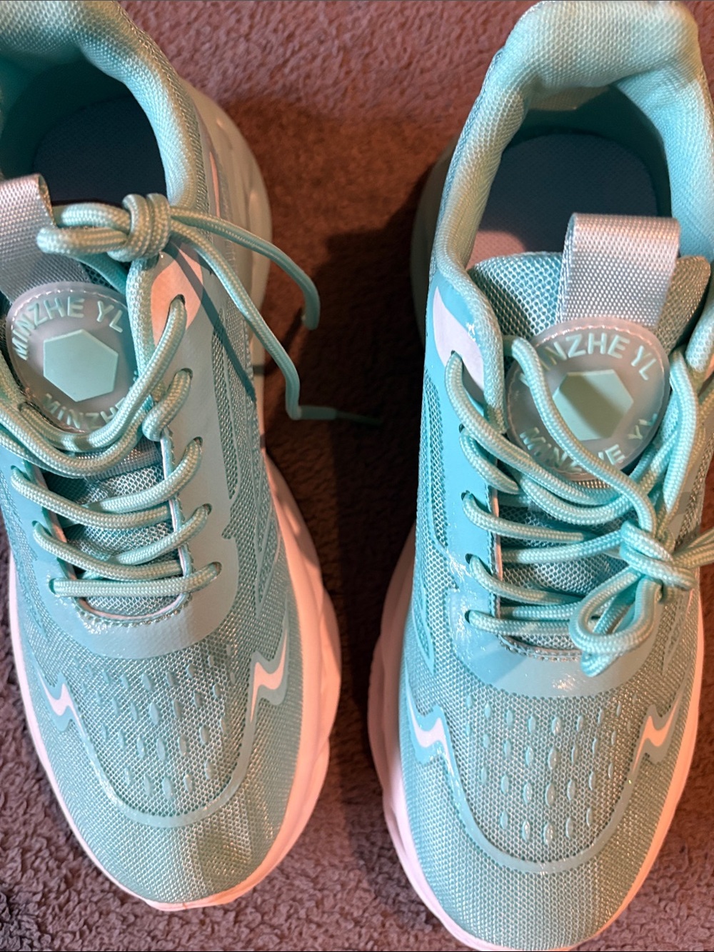 Kids Mint Green Athletic Sneakers - Comfortable Lace-Up Trainers